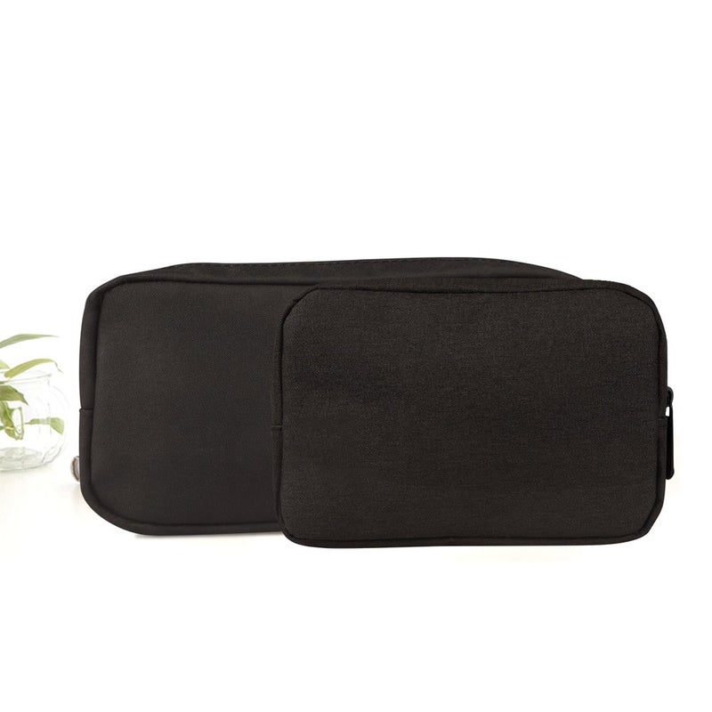 ERCRYSTO Universal Electronics/Accessories Soft Carrying Case Bag, Durable & Light-weight,Suitable for Out-going, Business, Travel and Cosmetics Kit (Small+Big-Black) - Image 4